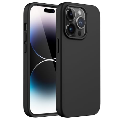JETech Silikon Hülle für iPhone 14 Pro Max, Schwarz