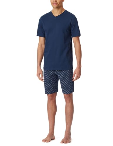 Schiesser Herren Schlafanzug kurz V-Ausschnitt - Nightwear Set, Admiral_182200, 52