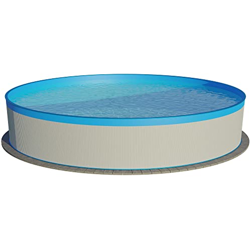 Planet Pool: Stahlwandpool Rundbecken 360 x 84 cm | rund, freistehend & weiß | Swimmingpool groß für den Garten & zum Aufstellen