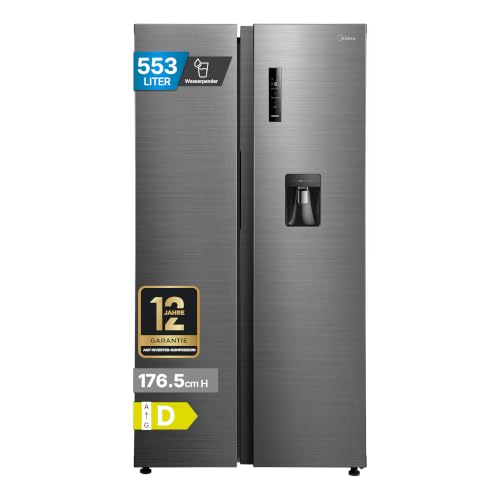 Midea 553 L Side-by-Side Kühlschrank mit Wasserspender und 3L Wassertank