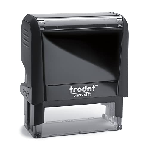 Trodat Personalisierter Stempel Printy 4913 zum direkt hier Erstellen – Selbstfärbend, Abdruck 58 x 22 mm, bis zu 6 Zeilen Abdruck Schwarz
