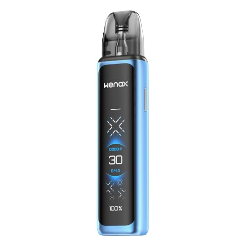 GEEKVAPE Wenax Q Ultra Pod Kit 30W Vape Built in 1300mAh Batterie, mit 3ML Q Pod Cartridge 0.4/0.8ohm E-Zigarette Vaporizer, 2.51 Zoll Full Size Touchscreen, kein Nikotin (Küstenblau)