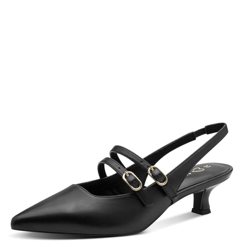 Marco Tozzi Damen Slingpumps Spitz Kleiner Absatz, Schwarz (Black), 39 EU