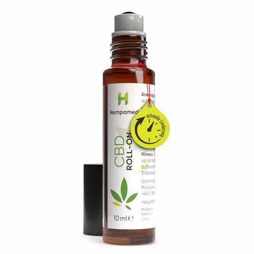 Hempamed CBD Roll-On - Schnelle Linderung bei Kopfschmerzen und Migräne - Entspannung und Ruhe - mit ätherischen Ölen und 120 mg CBD - Jojoba, Lavendel, Kampfer, Eukalyptus, Weihrauch, Ylang-Ylang
