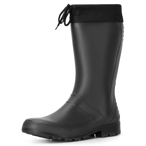 Ladeheid Damen und Herren PVC Gummistiefel LA-958 (Schwarz, 39 EU)