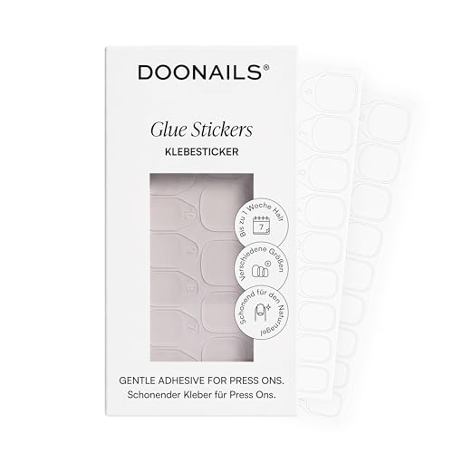 Doonails – Glue Sticker Nagel Klebepads – 180 Stück Klebesticker in 15 Größen – Doppelseitiger Nagelkleber für Kunstnägel, Press On Nails & Tips – Selbstklebende Nagel Aufkleber mit super Haftung