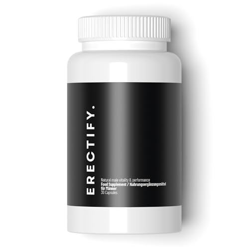 ERECTIFY® Premium Männer Formel | Hochdosierte Kombination mit L-Arginin, Maca, Ginseng & Zink | 30 Kapseln
