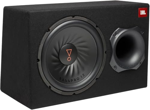 JBL BassPro 12 Aktiv Subwoofer Auto Set - Bassreflex Woofer JBL box groß 30 cm, 450 Watt verstärker Auto Soundsystem und Car hifi Bassbox Gehäuse