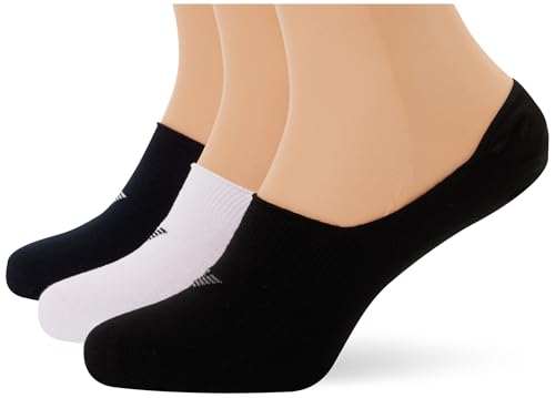 Emporio Armani Herren-Socken, Baumwolle, 3er-Pack, mehrfarbig, Größe S/M, Weiß/Schwarz/Marineblau, S-M