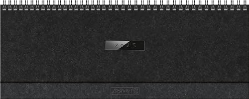 BRUNNEN Querterminbuch Modell 774 (2025) „Suburb Streets“, 2 Seiten = 1 Woche, 326 × 102 mm, 112 Seiten, Naturkarton mit verlängerter Rückwand, schwarz