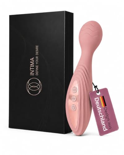 INTIMA Auflegevibrator für Sie | Massagestab mit Klitoris Stimulation | Massagegerät | Auflege Vibration mit flexiblem Kopf | Magic Wand (Pastellrosa)
