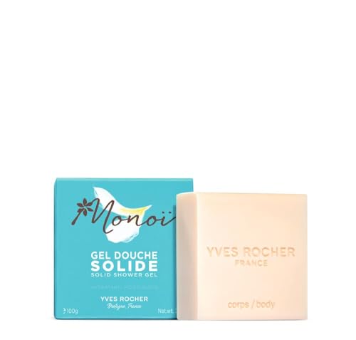 Yves Rocher Festes Duschgel Monoi – Feuchtigkeitsspendend & pflegend – Cremiger Schaum mit Monoi-Duft – Mit Mandelöl & Glycerin – 93% Inhaltsstoffe natürlichen Ursprungs – Vegan – 100 g