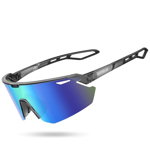 Lamicall Fahrradbrille Herren, Schnelle Brille Damen - [24g TR-90 Ultra Leicht] Polarisierte Sportbrille Laufbrille mit Verstellbaren Nasenpad, UV400 Sonnenbrille Sport für Fahrrad, Rennrad, Laufen