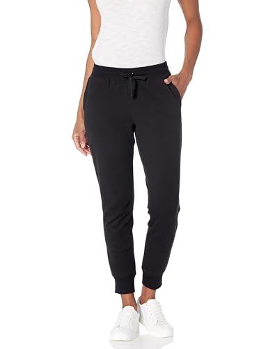 Amazon Essentials Damen Fleece-Jogginghose Mit Bündchen (In Übergrößen Erhältlich), Schwarz, 3XL Große Größen