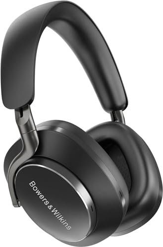 Bowers & Wilkins Px8 Over-Ear-Kopfhörer mit Geräuschunterdrückung, kabellos, Bluetooth 5.0, Schnellladung, 30 Stunden hochauflösende Wiedergabe, integriertes Mikrofon - Schwarz