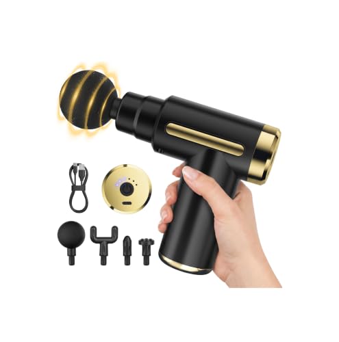 Cotsoco Mini Massagepistole – Muskel Percussion Massagegerät mit 4 Massageköpfen, leise & tragbar, Tiefengewebe-Massage Gun für Rücken, Beine, Schultern & Nacken – Geschenk für Sport & Zuhause