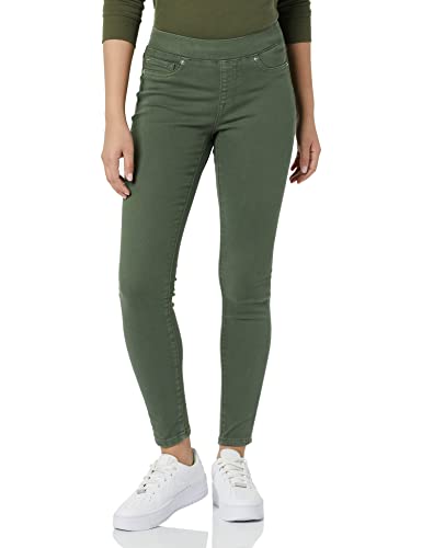 Amazon Essentials Damen Stretch-Schlupf-Jeggings mit mittlerer Leibhöhe - Auslaufmodell, Dunkelgrün, 46 Kurz