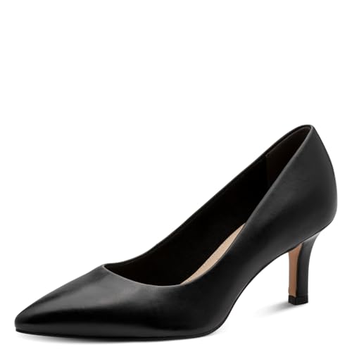 Tamaris Damen Klassische Pumps, Frauen Pumps,TOUCHit-Fußbett,Weiss,Rose,Touch-it,beige,Lack,rosa,atmungs-aktiv,bequem,Black Leather,39 EU
