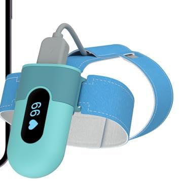 Wellue Baby O2 Foot Pulse Oximeter, Baby Oxygen Saturation Monitor and Heart Rate Monitor, Continuously Monitor Baby's Blood Oxygen Levels and Heart Rate Throughout The Night