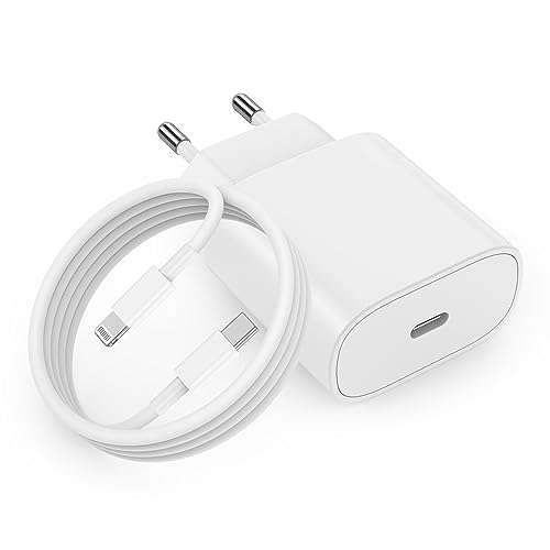 DGVERS 20W Ladegerät USB C für iPhone 14 13 12 11 SE Pro/Pro Max/Plus, Schnellladegerät& 1M Ladekabel Schnellladekabel USB C auf Lightning Kabel für iPhone/iPad, USBC Charger/Adapter/Netzteil/Stecker