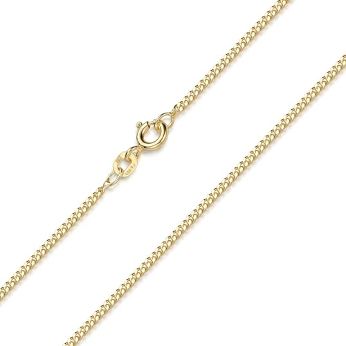 Materia Goldkette Damen 925 Silber vergoldet - 55cm Panzerkette 1,7mm flach K88-55