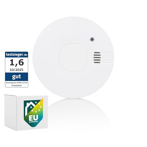 Smartwares Rauchmelder - Austauschbare Batterie - Optischer Sensor - Testknopf - Geräuschlose Funktion - FSM-11710