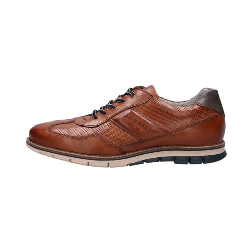 bugatti Herren Sneaker, Männer Schnürer, Wechselfußbett,straßenschuhe,Strassenschuhe,Schnuerung,lace-up Shoes,Low-tie,Cognac (6300),47 EU / 11.5 UK