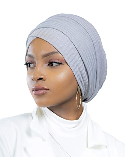 Hijab Turban für muslimische Frauen, genäht, Netzstoff, hellgrau, One size