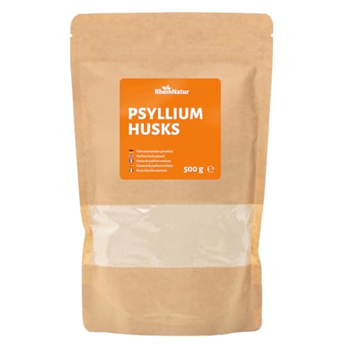 RheinNatur Flohsamenschalen 500 g - Fein gemahlenes Pulver - Reich an Ballaststoffen, ideal zum Backen