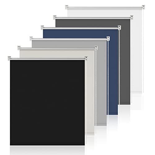 Sanfree Verdunkelungsrollo ohne Bohren Klemmfix, reflektierende Thermofunktion Klemmrollo Fensterrollo Sichtschutz Klemmträger Klemmträger Schwarz 45x170cm(BxH)