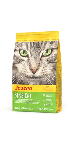 JOSERA SensiCat (1 x 2 kg) | Adult | Premium Trockenfutter für ausgewachsene empfindliche Katzen | Geflügel & Reis | extra verträgliche Rezeptur | weizenfrei | Katzenfutter | 1er Pack