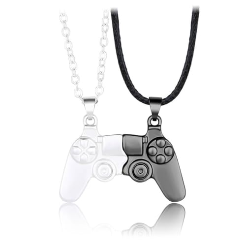 BEPSYOM 1 Paar Damen Magnetische Halskette Paar-Halskette Game Controller Anhänger Halskette für Paare Oder Beste Freunde