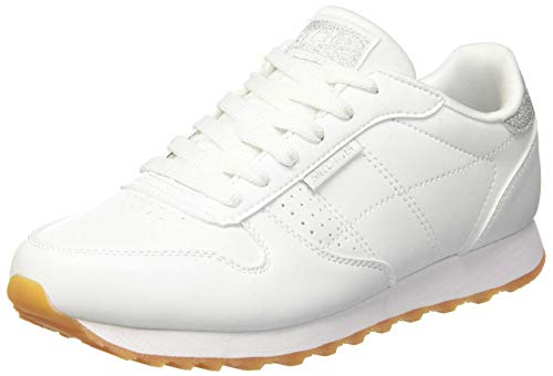 Skechers Damen Og 85 Old School Cool Hohe Sneaker, White Duraleather Silver Glitter Trim, 40 EU