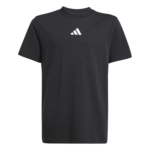 adidas Unisex Kinder Essentials Shirt, Black/White, 11-12 Years