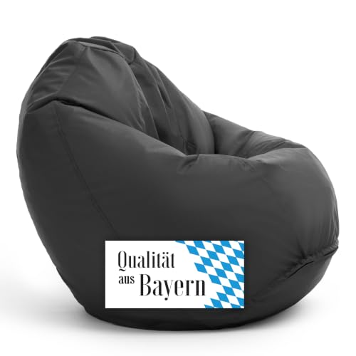 Bruni Sitzsack Classico L in Grau – XXL Sitzsack für Erwachsene mit Innensack, Abnehmbarer Bezug, lebensmittelechte EPS-Perlen als Bean-Bag-Füllung, aus Deutschland
