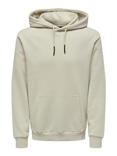 ONLY & SONS Herren Hoodie Kapuzenpullover ONSCERES XS S M L XL XXL Baumwolle, Größe:M, Farbe:Silver Lining 22018685