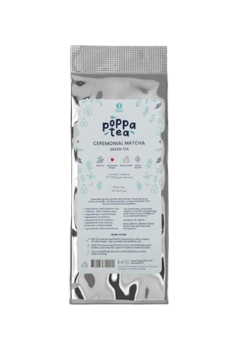 PoppaTea Ceremonial Matcha Tee - Matcha Pulver aus Japan [50g Nachfüllbeutel]