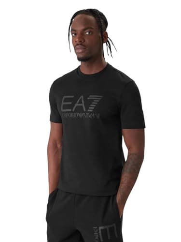 EA7 Emporio Armani Herren-T-Shirt Core Identity aus Baumwolljersey 7M001412AF22264 8033920065868 - XXL, Schwarz MC005, L