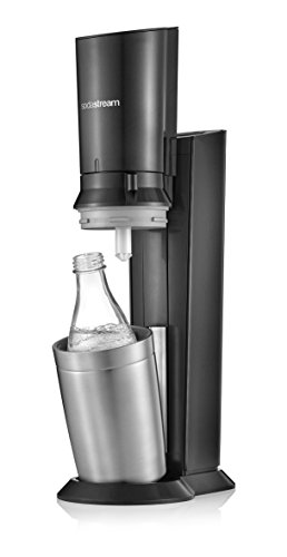 SodaStream Crystal 2.0 Umsteiger Trinkwassersprudler zum sprudeln von Leitungswasser, mit spülmaschinenfester Glasflasche für Ihr Sodawasser! inkl. 1 Glaskaraffe 0,6l OHNE Zylinder; Farbe: titan
