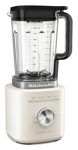 KitchenAid 5KSB2073EPLPure Power Blender Standmixer, 1,5 PS Motor, Asymmetrische Klingen, Eis-Crushen, für Suppen & Smoothies, 10 Stufen, 2L BPA-freier Behälter, Porcelain White