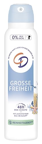 CD Deo Spray Große Freiheit | Zuverlässiges Deospray | ohne Aluminium | für 24 Std Schutz | Frischegefühl mit aquatischem Duft |150 ml