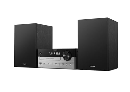 Philips TAM4205M2 Mikro-Hi-Fi-Anlage – 80 W, Bassreflex-Lautsprecher, CD, UKW, USB, Audio-Eingang, Bluetooth 5.4, Auracast, Digital Sound Control, Fernbedienung, umweltfreundliche Verpackung