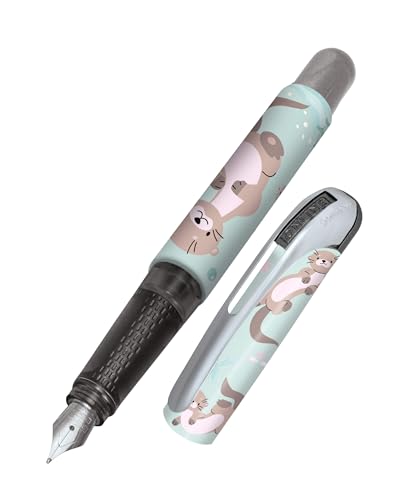 ONLINE Füller College Otter mit M-Feder I Füller Grundschule mit coolem Tier-Design & Clip I Allergikerfreundlich, leicht & ergonomisch I Füllhalter inkl. blauer Tintenpatrone I Made in Germany
