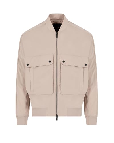 Armani Exchange Men's Blue Edition, Logo Patch, Blouson Jacket, Grey, XXL