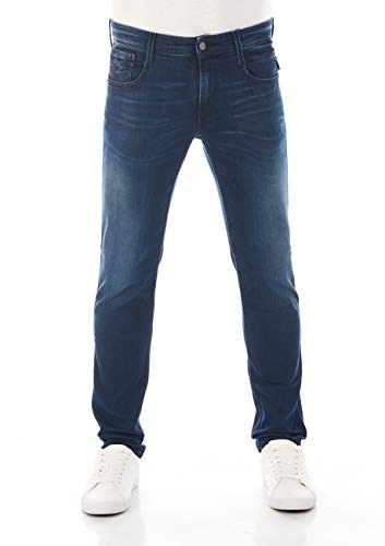 Replay Herren Jeans Anbass Slim-Fit mit Power Stretch, Medium Blue 009-1 (Blau), 34W / 30L