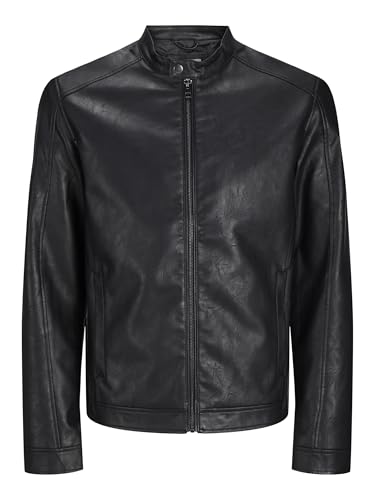 JACK & JONES JJEDYLAN CLEAN PU Jacket NOOS 12261195,Schwarz,M
