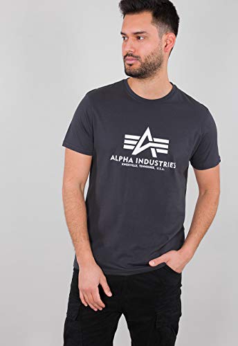 Alpha Industries Herren Basic Für T-Shirt, Iron Grey, M EU