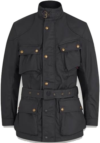 Belstaff Trialmaster Motorrad Wachsjacke, schwarz, L