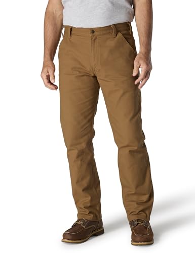 Carhartt Herren Loose Straight Rugged Flex™ Duck Dungaree Work Utility Pants, Carhartt Brown, 36W / 32L EU
