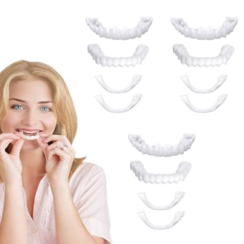 HARY 3 Sets Zähne Zum Aufstecken Provisorischer Zahnersatz Zahnprothesen Mit Natürlicher Weiß & Einfacher Anwendung Für Sofort Strahlende Lächeln Bei Fotos Und Feiern Für Männer & Frauen